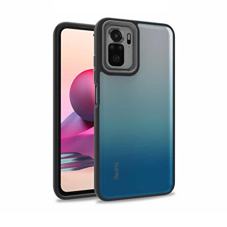 Gpack Xiaomi Redmi Note 10S Kılıf Flora Sert Silikon Arkası Cam Şeffaf