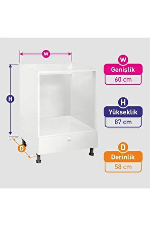 Ankastre Mutfak Dolabı, Ankastre Modül Dolap, Fırın Ocak Dolabı - Beyaz