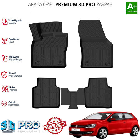 POLO ARACA ÖZEL 3D PASPAS 2009 2010 2011 2012 2013 2014 2015 2016 2017