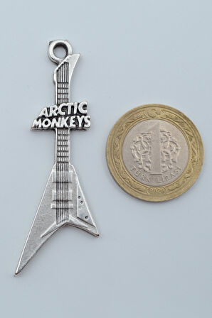 Arctic Monkeys Elektro Gitar Gümüş Kaplama Kolye Ucu