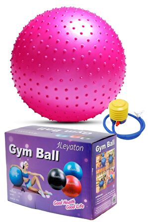 Leyaton Dikenli Yoga Pilates Aeorobik Jimnastik Topu 65 Cm Pembe LYT10484