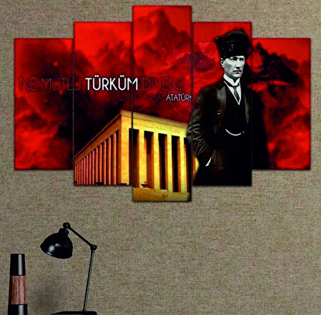 Atatürk Ve Anıtkabir Görselli Dekoratif Duvar Tablosu