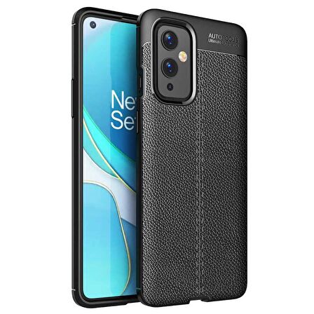 Smcase OnePlus 9 Kılıf Deri Dokulu Niss Silikon