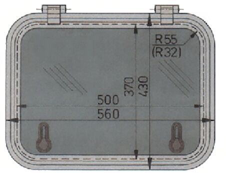 Vetus hatch. Tip libero LIB3755 Dıştan Dışa 560x430 mm