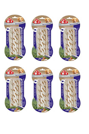 8in1 Delights Beef Twisted Sticks Biftekli Burgu Köpek Ödülü 55 Gr. X 6 Paket