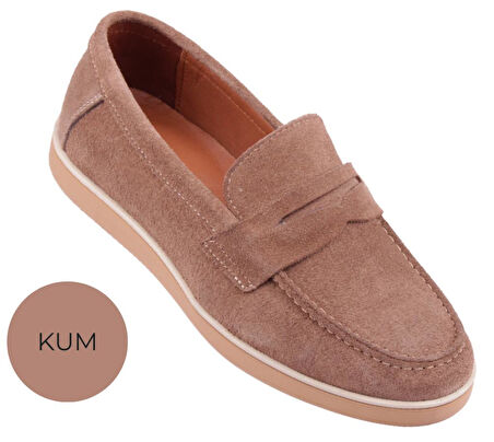 Velmo Hakiki Süet Deri Erkek Loafer Ayakkabı 1314 – Lacivert | Siyah | Kum | Füme 