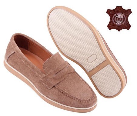 Velmo Hakiki Süet Deri Erkek Loafer Ayakkabı 1314 – Lacivert | Siyah | Kum | Füme 