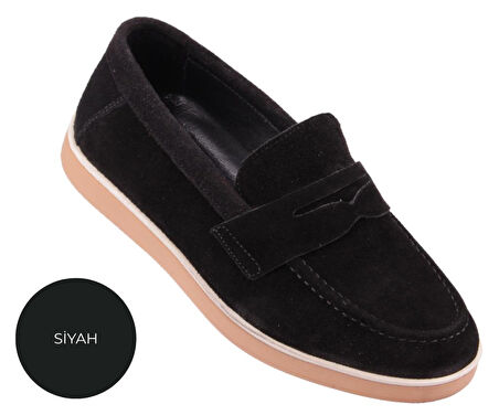 Velmo Hakiki Süet Deri Erkek Loafer Ayakkabı 1314 – Lacivert | Siyah | Kum | Füme 