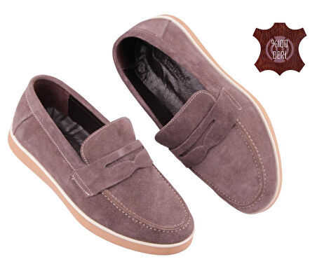 Velmo Hakiki Süet Deri Erkek Loafer Ayakkabı 1314 – Lacivert | Siyah | Kum | Füme 