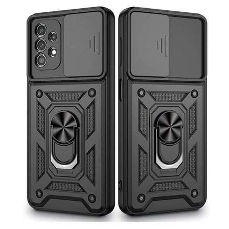 Gpack Samsung Galaxy A53 Kılıf Sert Silikon Tank Aramid Sürgülü Vega Yüzüklü