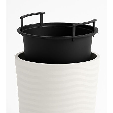 Omnipazar SO-KVT3 Kumsal Vazo Saksı Takımı 128 Litre Beyaz 3 Adet