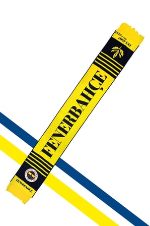 UNISEX SARI LACİVERT FENERBAHÇE DOKUMA ATKI LAZER KUTU HEDİYELİ