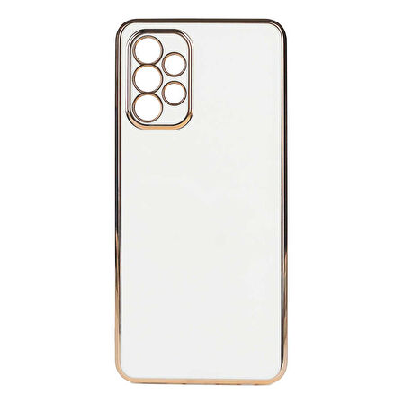 Gpack Samsung Galaxy A53 Kılıf Bark Parlak Silikon Renkli Kenarları Rose