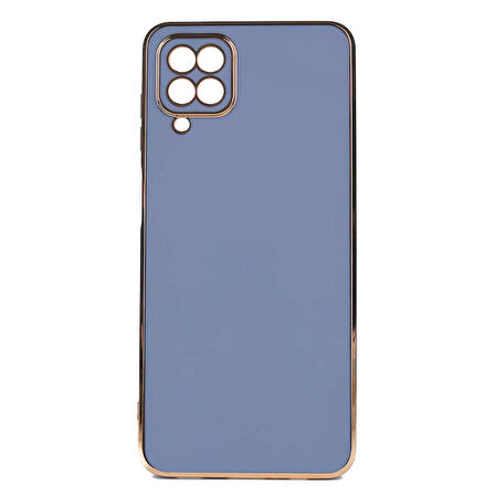 Gpack Samsung Galaxy M12 Kılıf Bark Parlak Silikon Renkli Kenarları Rose