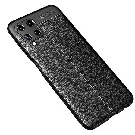Smcase Samsung Galaxy M32 4G Kılıf Deri Dokulu Silikon 