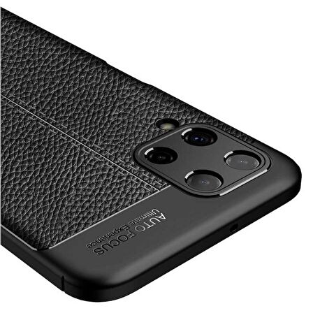 Smcase Samsung Galaxy M32 4G Kılıf Deri Dokulu Silikon 