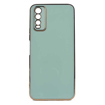 Gpack Vivo Y20 Kılıf Bark Parlak Silikon Renkli Kenarları Rose