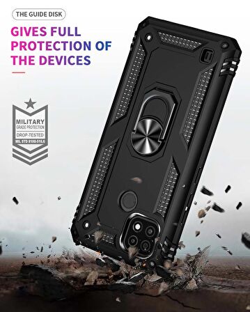 Smcase Realme C21 Kılıf Vega Yüzüklü Standlı Silikon