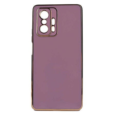 Gpack Xiaomi Mi 11T Kılıf Bark Parlak Silikon Renkli Kenarları Rose
