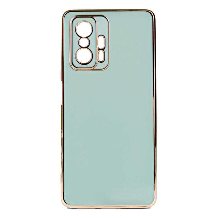 Gpack Xiaomi Mi 11T Kılıf Bark Parlak Silikon Renkli Kenarları Rose