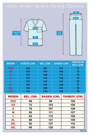 Zulu Model Antrasit Polo Yaka Likralı Erkek Doktor Hemşire Scrubs Üniforma Takımı