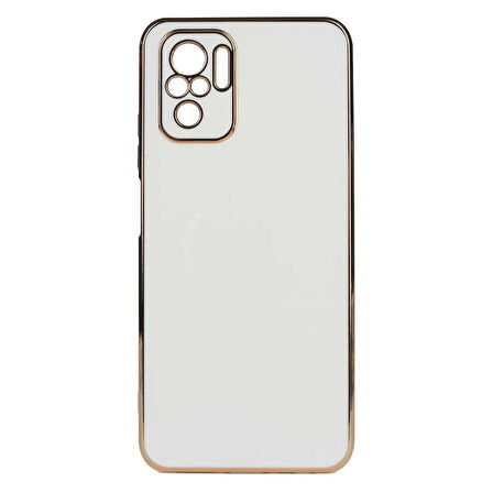 Gpack Xiaomi Redmi Note 10 Kılıf Bark Parlak Silikon Renkli Kenarları Rose