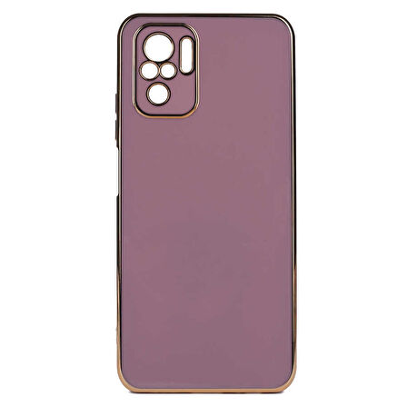 Gpack Xiaomi Redmi Note 10 Kılıf Bark Parlak Silikon Renkli Kenarları Rose