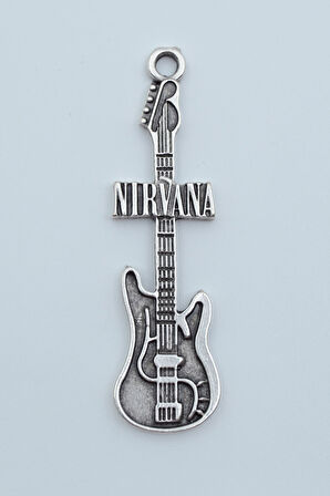Nirvana Elektro Gitar Gümüş Kaplama Kolye Ucu