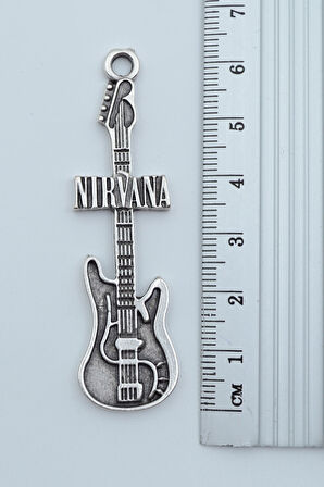 Nirvana Elektro Gitar Gümüş Kaplama Kolye Ucu