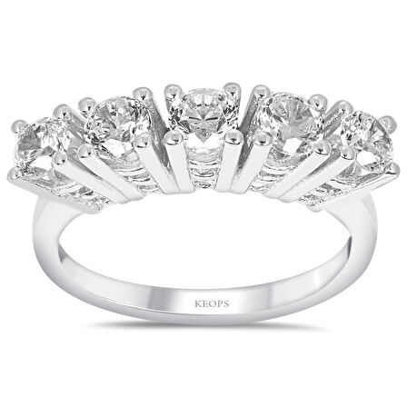 F Renk 1.10 Karat Pırlanta Beştaş Yüzük