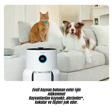 SHARK Clean Sense IQ Hava Temizleyicisi Beyaz,tek seferde 60metre kare alanı temizler