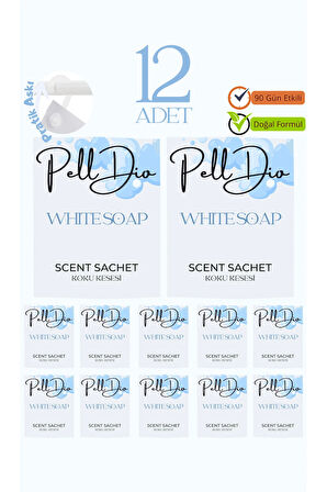 12'li Beyaz Sabun Ayakkabılık Dolap Ve Çekmece Parfümlü Kese Kokusu Oda Koku Kesesi