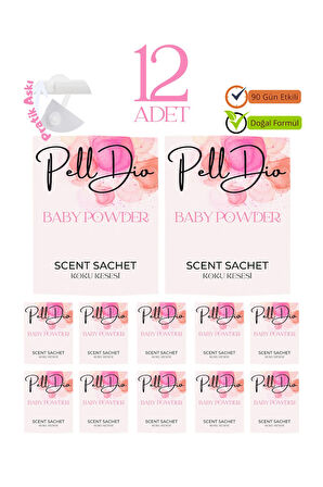 12'li Bebek Pudrası Ayakkabılık Dolap Ve Çekmece Parfümlü Kese Kokusu Oda Koku Kesesi