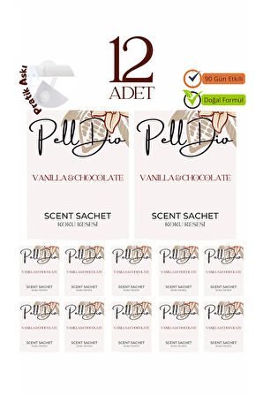 12'li Vanilya ve Çikolata Ayakkabılık Dolap Ve Çekmece Parfümlü Kese Kokusu Oda Koku Kesesi