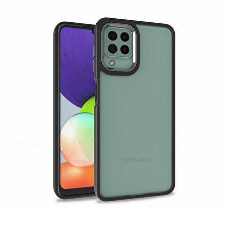 Gpack Samsung Galaxy A22 4G Kılıf Flora Sert Silikon Arkası Cam Şeffaf