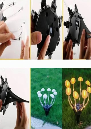 8 Ledli Mantar Solar Güneş Enerjili Kazıklı Bahçe Lambası Bahçe Çim Peyzaj Dekorasyon Lambası YY-13
