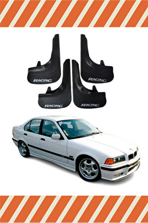 BMW E36 Racing yazılı 4’lü tozluk çamurluk paçalık estetik ve dayanıklı