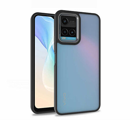 Gpack Vivo Y32 Kılıf Flora Sert Silikon Arkası Cam Şeffaf