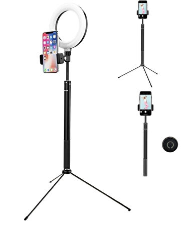 2IN1 6inç Tripod Standl -Video Selfie Stüdyo Makyaj Işığı -160cm