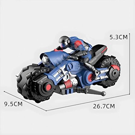 2.4GHz Uzaktan Kumandalı 3.7V Şarjlı 1:10 Ölçek Akrobat Motosiklet - 360° Dönen Akrobat Motor