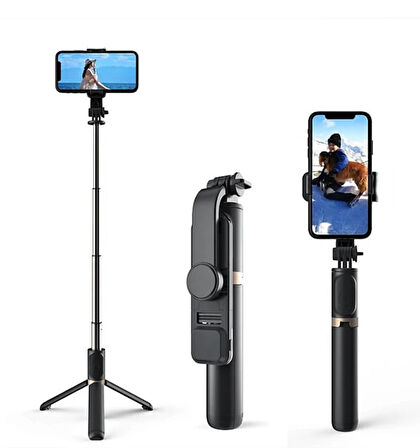  LIVE-K8 Tripod / Selfie Çubuğu 130 cm IŞIKSIZ Bluetooth Kumandalı 360° Döndürülebilir Başlık