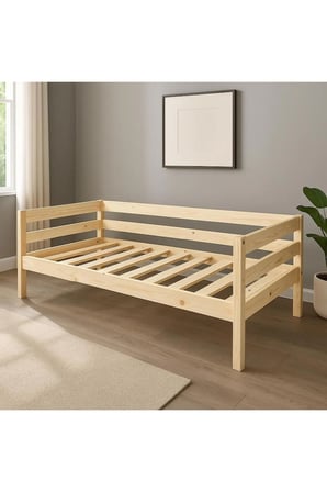 DizyWood Naturel Masif Ahşap Sedir Kanepe 60x100 cm – Mindersiz Daybed