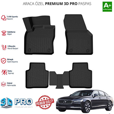 VOLVO S90 PLUG İN ARACA ÖZEL 3D PASPAS 2024 2025 2026 2027