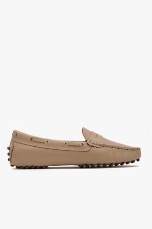 Kadın Bej Deri Loafer