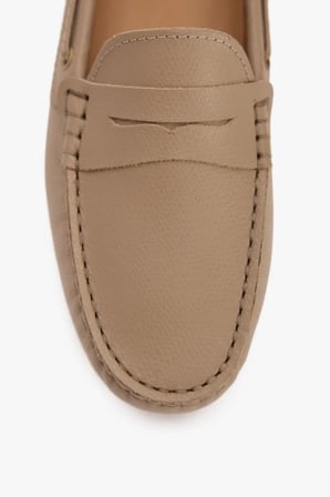 Kadın Bej Deri Loafer
