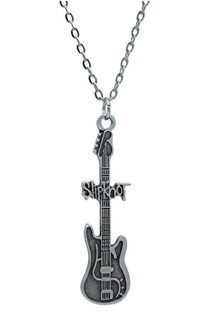 Slipknot Elektro Gitar  Zincir Kolye - Gümüş Kaplama - Erkek Kadın Kolye - Kod:1090