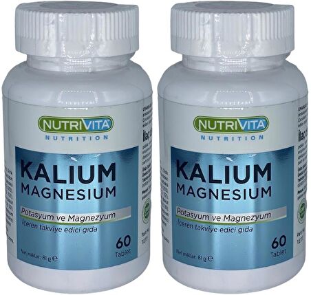 Kalium Magnesium 2x60 Tablet Potasyum Magnezyum Çinko Demir Vitamin B6 B12 Iron