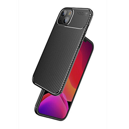 Smcase iPhone 13 Kılıf Negro Karbon Silikon