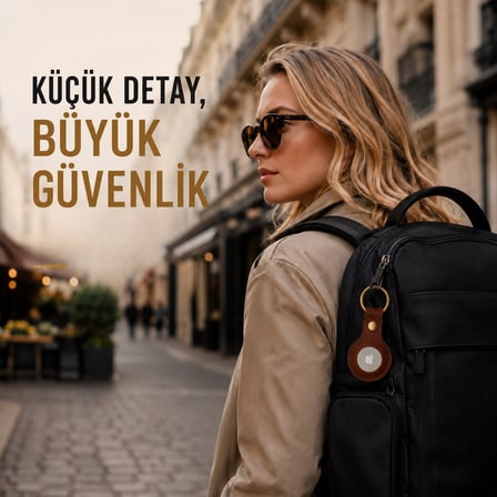 Hakiki Deri AirTag Kılıfı – Anahtarlık Formunda