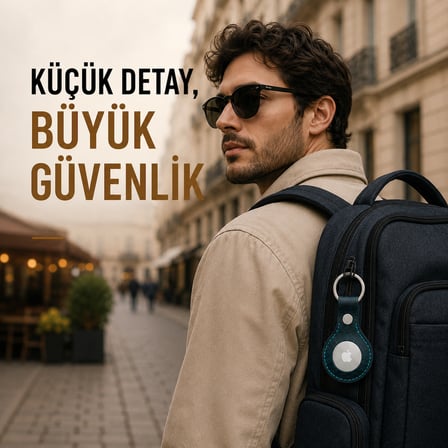 Hakiki Deri AirTag Kılıfı – Anahtarlık Formunda